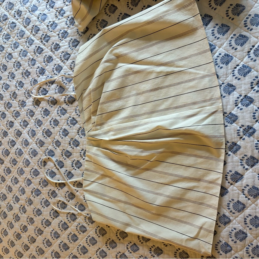 Vince Cream and Black Striped Top and matching skirt.
